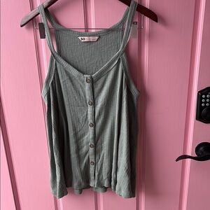 SO Women's Sage Green Button-Front Camisole